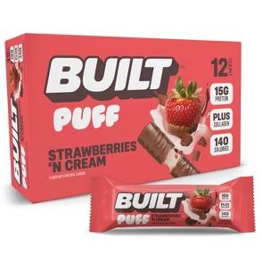 Built Strawberry Cream Puff Protein Bars 1.41oz 12ct